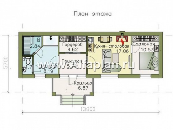 Проекты домов Альфаплан - Сауна  и гостевой дом - превью плана проекта №1
