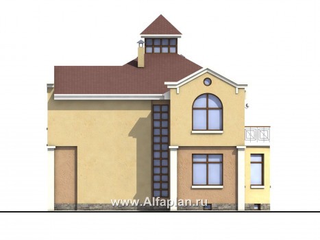 Проекты домов Альфаплан - «Принцесса на горошине»  - представительный трехэтажный особняк - превью фасада №2