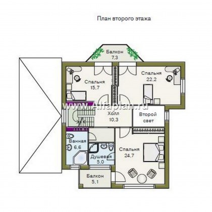 Проекты домов Альфаплан - «Принцесса на горошине»  - представительный трехэтажный особняк - превью плана проекта №3