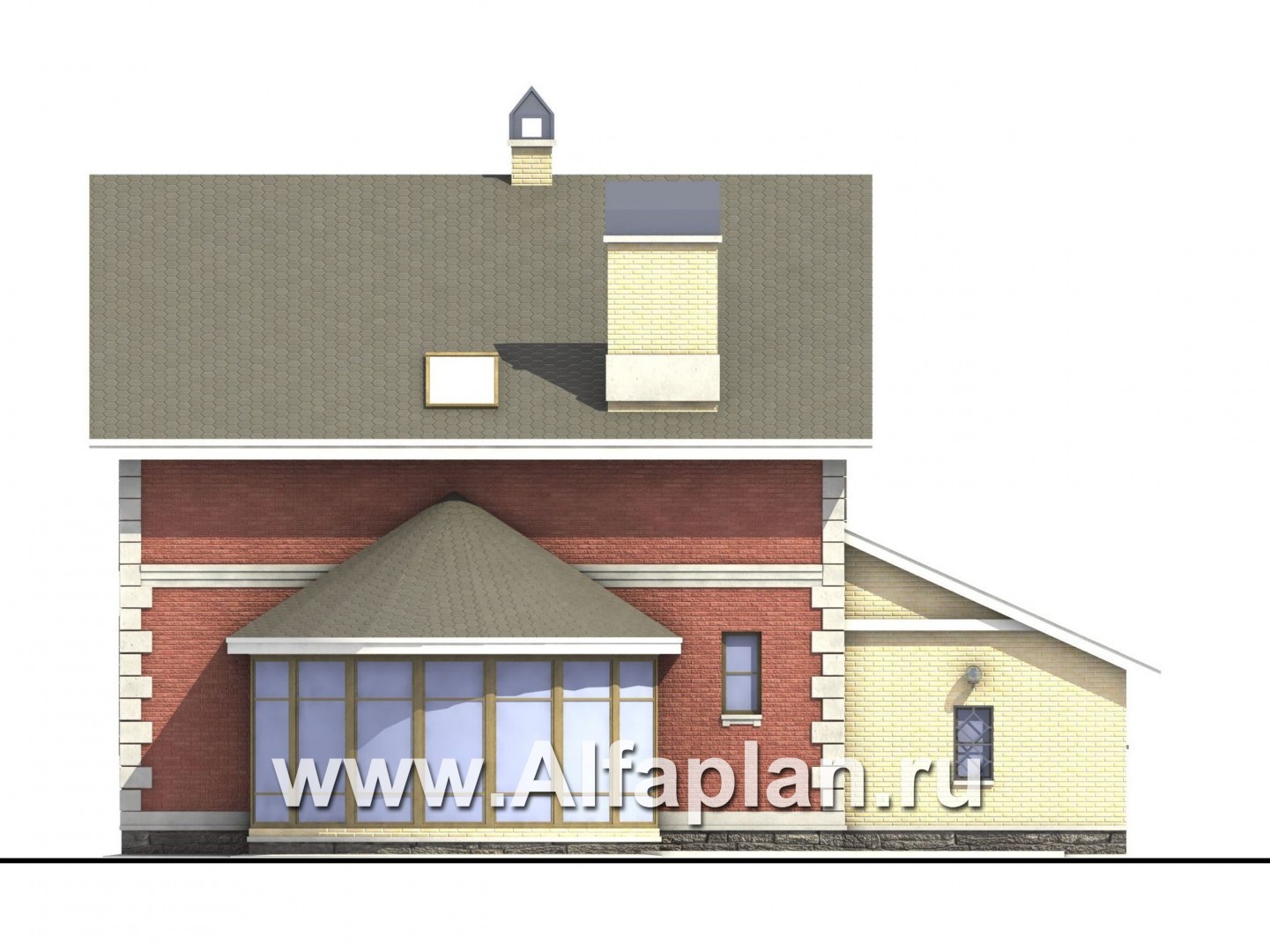 Проекты домов Альфаплан - «Метц» - комфортный загородный  дом - изображение фасада №4
