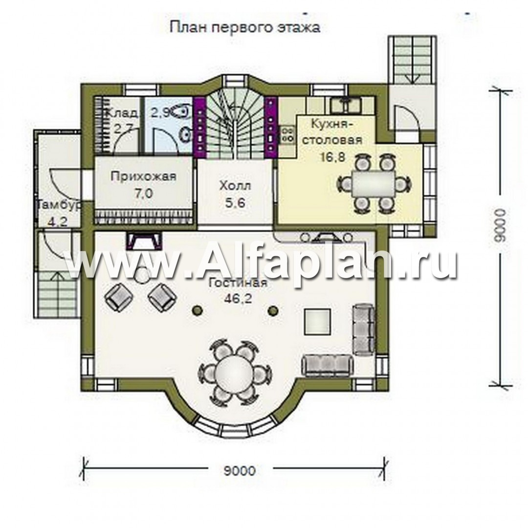 Проекты домов Альфаплан - «Дом светлячка» - трехэтажный дом из блоков с мансардой - план проекта №2
