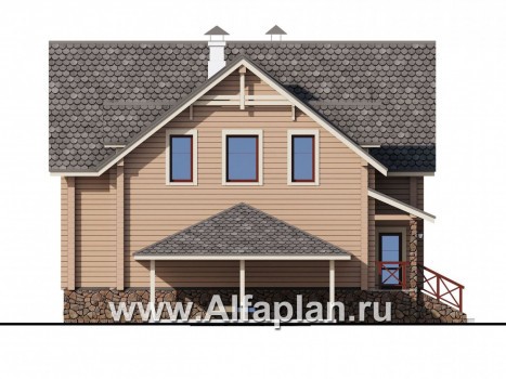 Проекты домов Альфаплан - «АльфаВУД» - превью фасада №3