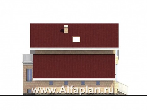 Проекты домов Альфаплан - «Конформ»  - загородный дом с гаражом и верандой - превью фасада №3