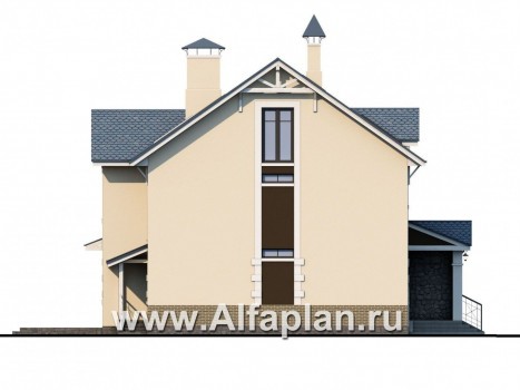 Проекты домов Альфаплан - «Оккервиль» - элегантный коттедж для большой семьи - превью фасада №3