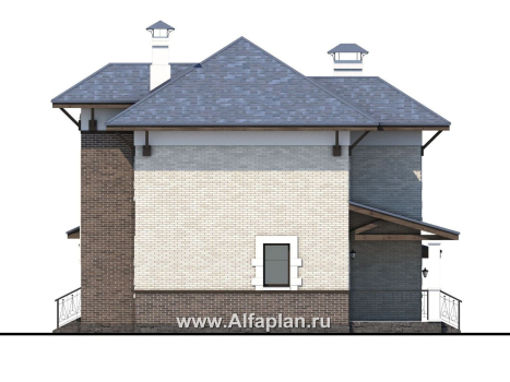 Проекты домов Альфаплан - «Виконт»- двухэтажный дом с гаражом и отличной планировкой - превью фасада №2