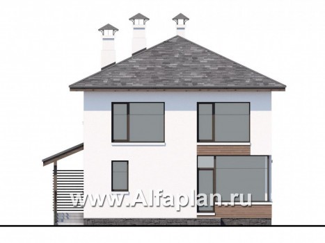 «Эволюция» - проект двухэтажного дома, с балконом, в современном стиле - превью фасада дома
