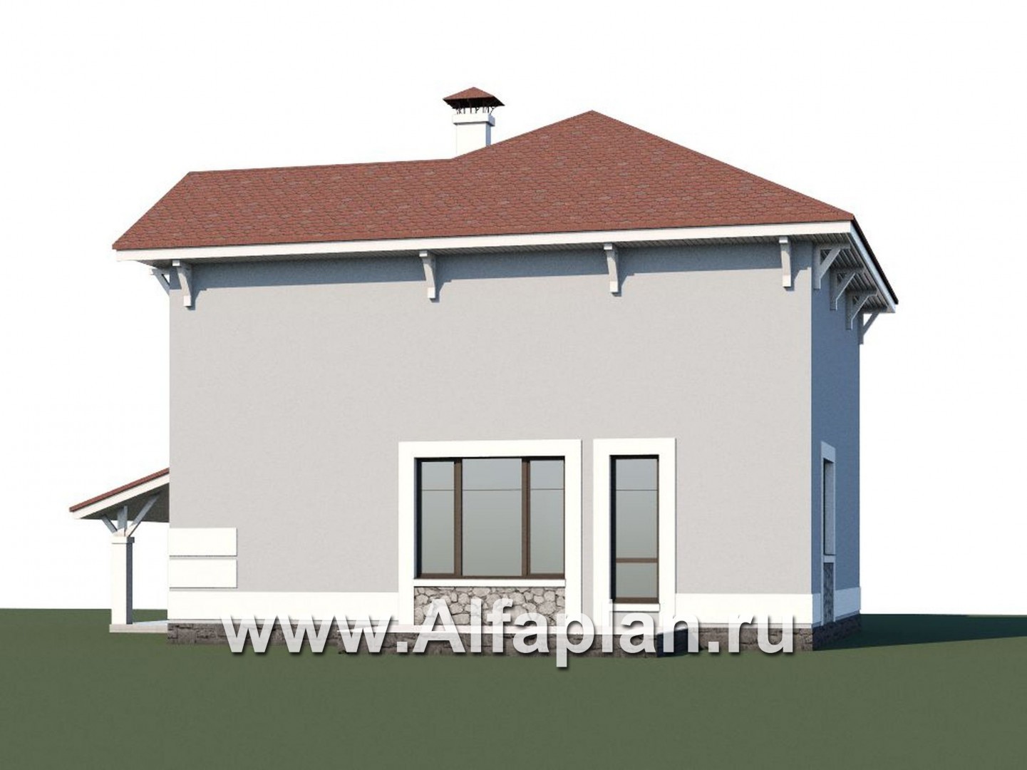 Проекты домов Альфаплан - «Линия жизни» - удобный дом для небольшой семьи - дополнительное изображение №1