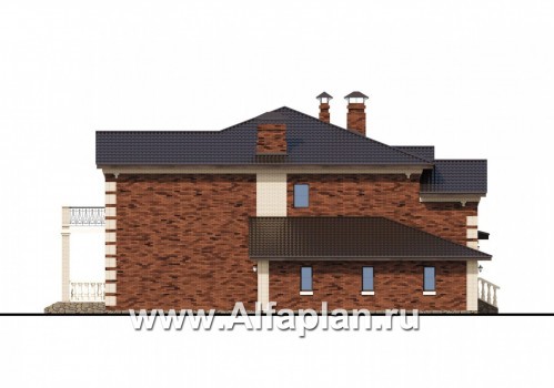 Проекты домов Альфаплан - «Эсперанса» - загородный особняк с террасой и гаражом - превью фасада №3