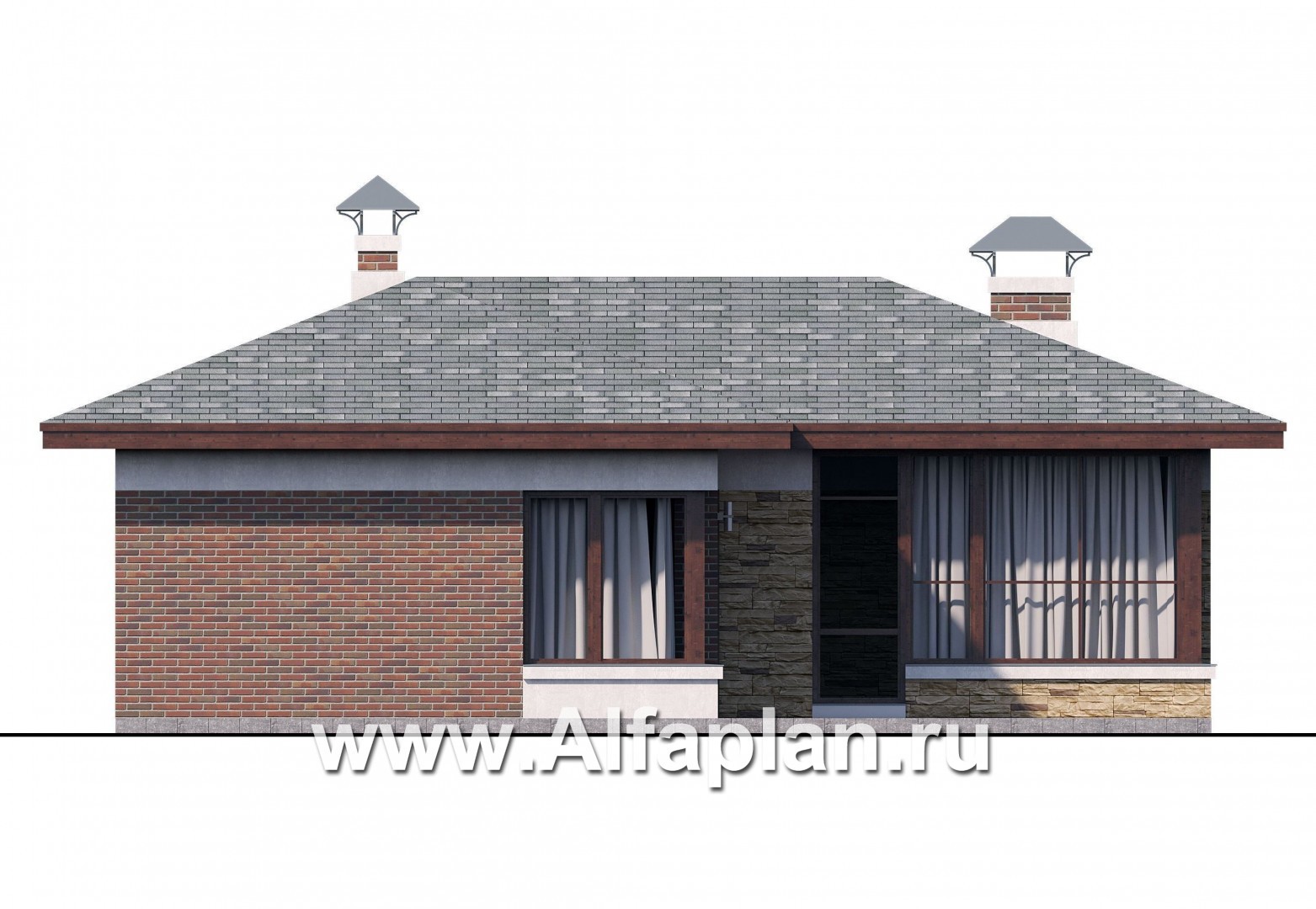 Проекты домов Альфаплан - Баня-беседка с открытой террасой - изображение фасада №3