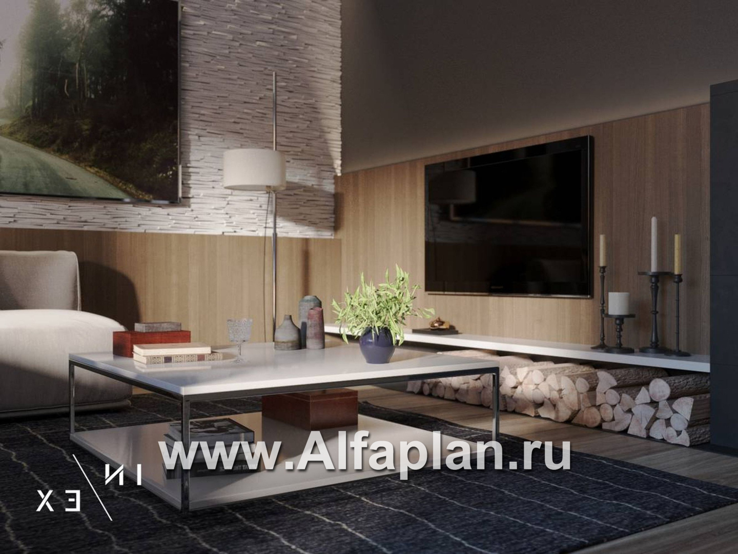 Проекты домов Альфаплан - «Виньон» - проект одноэтажного дома с большой террасой - дополнительное изображение №6