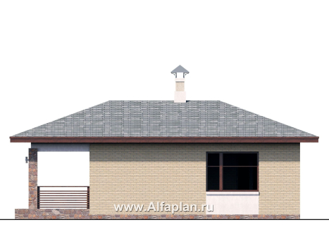 Проекты домов Альфаплан - «Виньон» - дачный дом с большой террасой - превью фасада №2