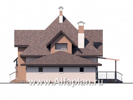 Проекты домов Альфаплан - «Орион» - современный мансардный дом с гаражом - превью фасада №2