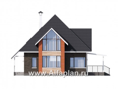Проекты домов Альфаплан - «Альтаир» - современный мансардный дом - превью фасада №1