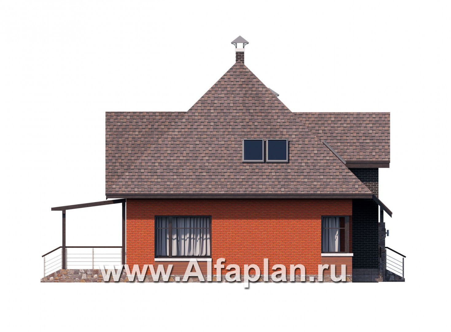 Проекты домов Альфаплан - «Орион» - эффектный современный дом - изображение фасада №3
