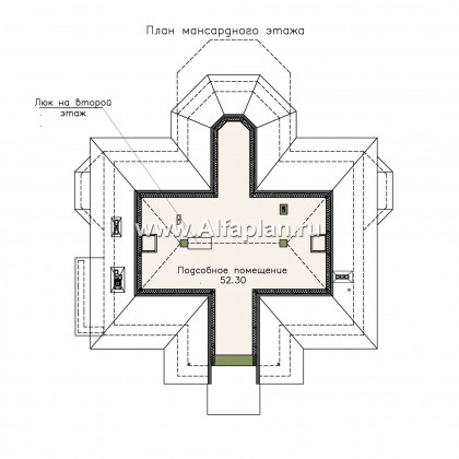 Проекты домов Альфаплан - «Головин плюс» - аристократический коттедж с бассейном в цоколе - превью плана проекта №4