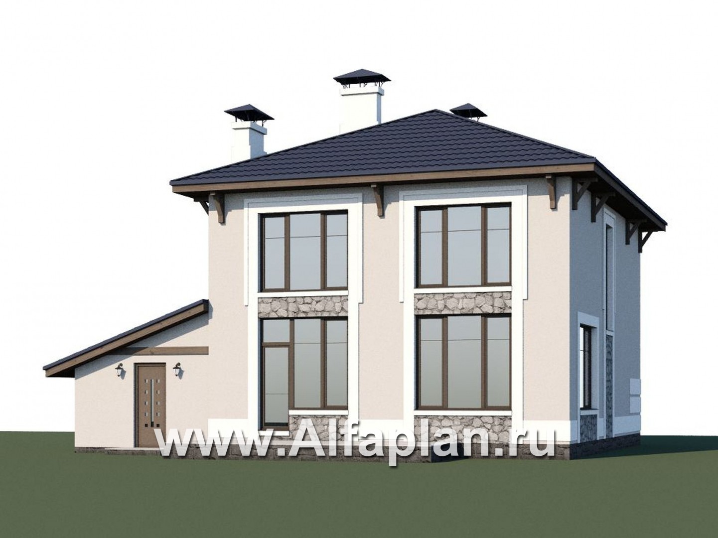 Проекты домов Альфаплан - «Смарт» - проект дувухэтажного дома из газоблоков - дополнительное изображение №1