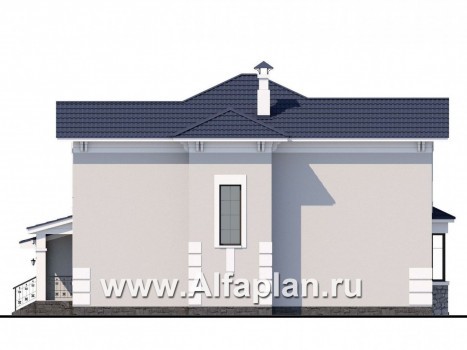 Проекты домов Альфаплан - «Белоостров» - коттедж с удобной планировкой и теплым гаражом - превью фасада №2