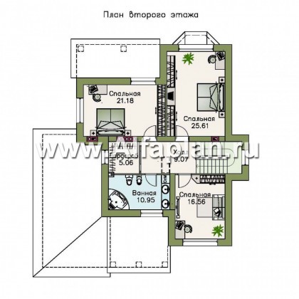 Проекты домов Альфаплан - «Белоостров» - коттедж с удобной планировкой и теплым гаражом - превью плана проекта №2