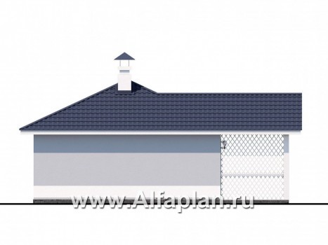 Проекты домов Альфаплан - Комфортабельная баня с верандой - превью фасада №4