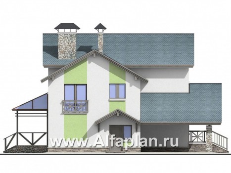 Проекты домов Альфаплан - «Премьера»- рациональный и компактный дом для небольшой семьи - превью фасада №3