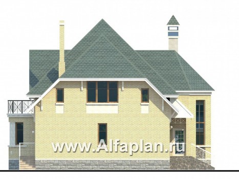 Проекты домов Альфаплан - «Суперстилиса» - проект дома с комфортной  планировкой - превью фасада №3
