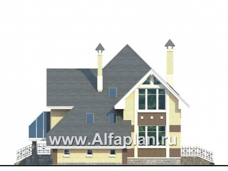 Проекты домов Альфаплан - «Светлая жизнь» - дом с окнами в небо - превью фасада №2