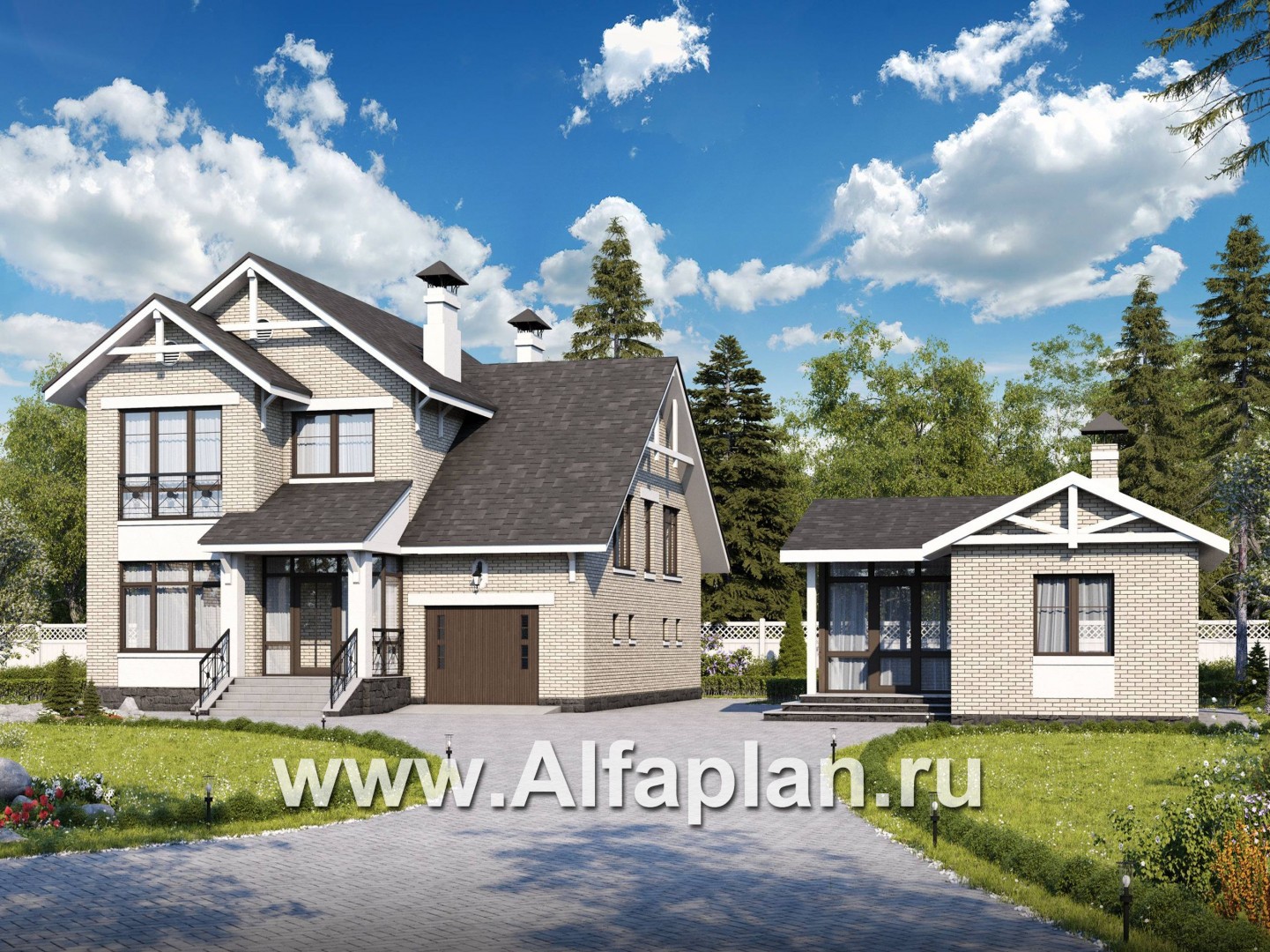 Проекты домов Альфаплан - «Дженни Врен»_ДУО - основное изображение