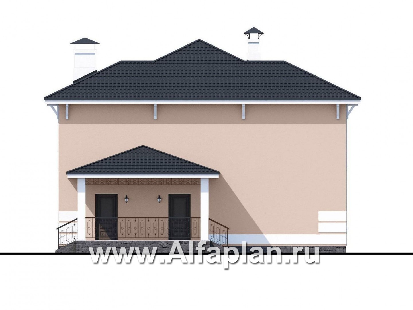 Проекты домов Альфаплан - «Счастье рядом» - двухэтажный дом с комфортной планировкой - изображение фасада №3