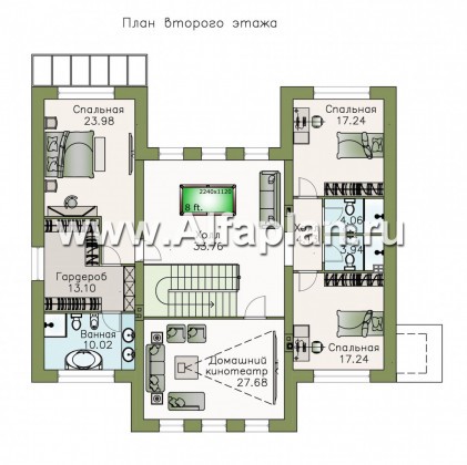 Проекты домов Альфаплан - «Меньшиков» - респектабельный классический двухэтажный особняк - превью плана проекта №2