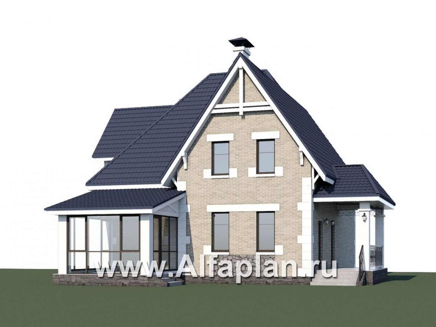 Проекты домов Альфаплан - «Золушка» - удобный и комфортный мансардный дом - дополнительное изображение №1