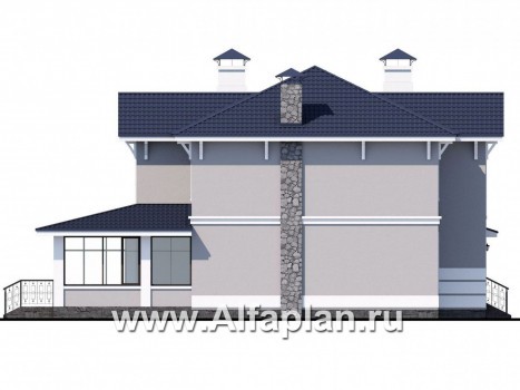 Проекты домов Альфаплан - «Семь ветров» - двухэтажный коттедж с комфортной планировкой - превью фасада №3
