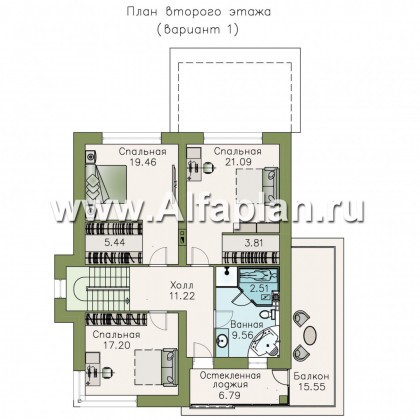 Проекты домов Альфаплан - «Выбор» - экономичный и комфортный современный дом - превью плана проекта №2