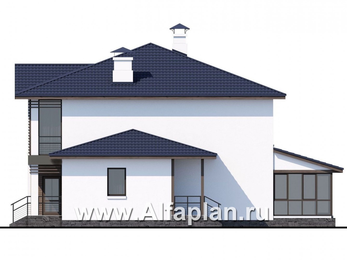 Проекты домов Альфаплан - «Выбор» - компактный дом с комфортной планировкой - изображение фасада №2