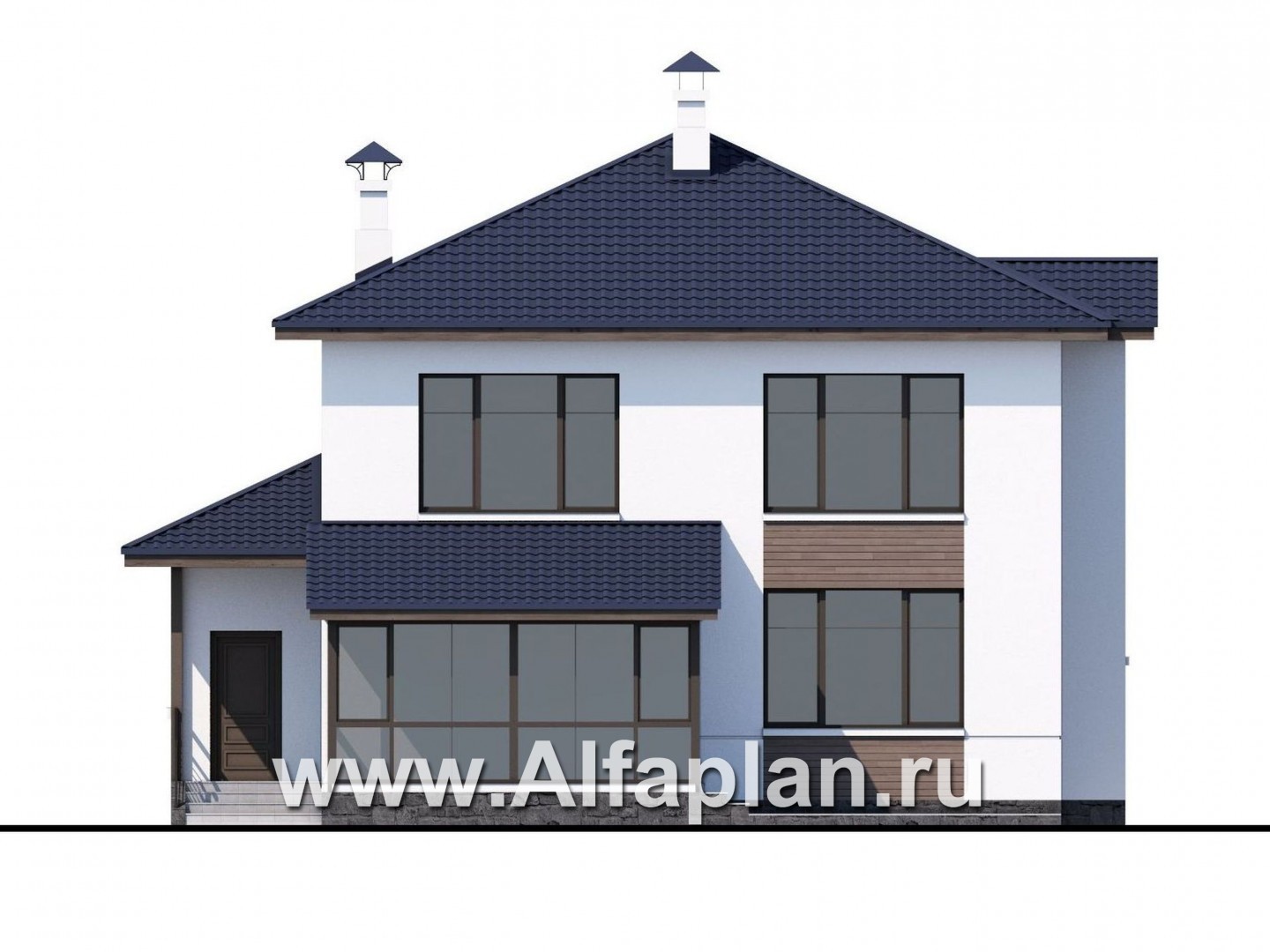 Проекты домов Альфаплан - «Выбор» - компактный дом с комфортной планировкой - изображение фасада №4