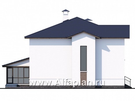 Проекты домов Альфаплан - «Выбор» - компактный дом с комфортной планировкой - превью фасада №3