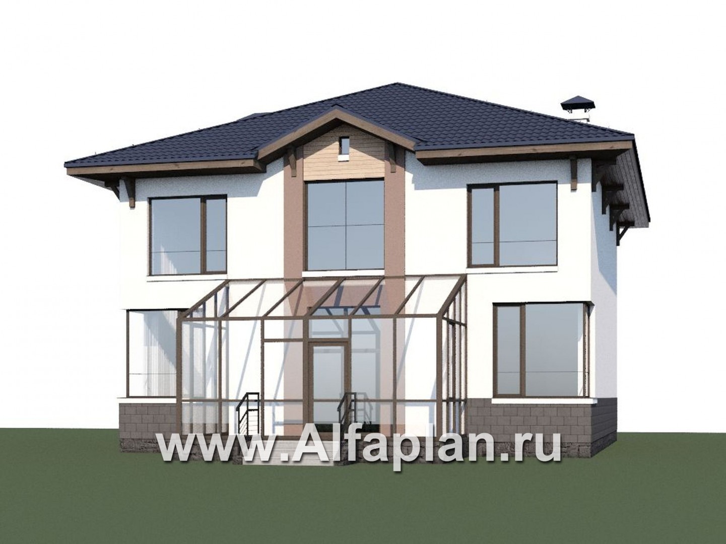 Проекты домов Альфаплан - «Четыре сезона» - современный дом с эффектной планировкой - дополнительное изображение №1