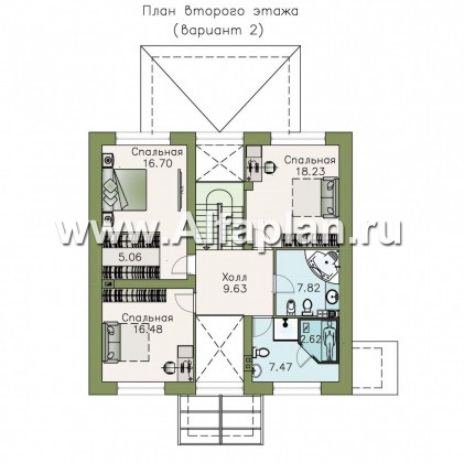 Проекты домов Альфаплан - «Четыре сезона» - современный дом с эффектной планировкой - превью плана проекта №3