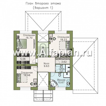 Проекты домов Альфаплан - «Четыре сезона» - современный дом с гаражом и эффектной гостиной - превью плана проекта №2