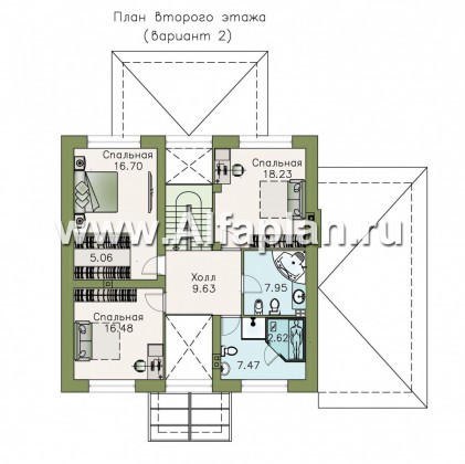 Проекты домов Альфаплан - «Четыре сезона» - современный дом с гаражом и эффектной гостиной - превью плана проекта №3