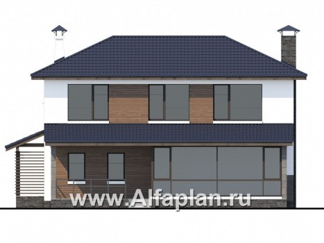 Проекты домов Альфаплан - «Мотивация успеха» - дом, обращенный  окнами в сад - превью фасада №4