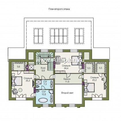 Проекты домов Альфаплан - «Поместье» - элитный коттедж в классическом стиле - превью плана проекта №3