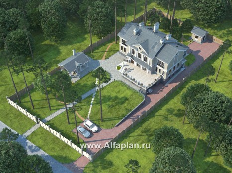 Проекты домов Альфаплан - «Поместье» - элитный коттедж в классическом стиле - превью дополнительного изображения №2