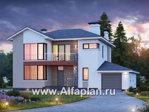 Проекты домов Альфаплан - «Платина» - современный дом в европейской традиции - превью основного изображения
