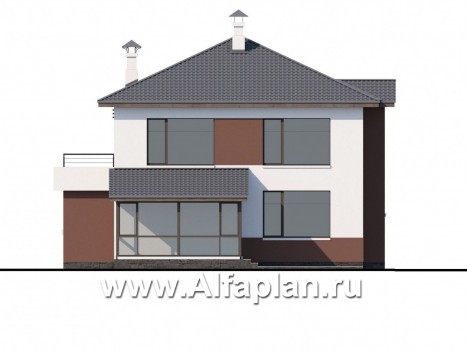 Проекты домов Альфаплан - «Выбор» - экономичный и комфортный современный дом - превью фасада №4
