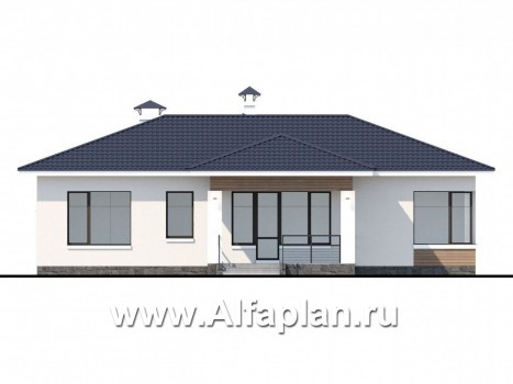 Проекты домов Альфаплан - «Безоблачный» - экономичный одноэтажный дом (дача) - превью фасада №4