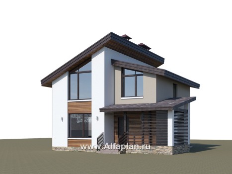 Проекты домов Альфаплан - «Оптима»- стильный небольшой дом - превью дополнительного изображения №1