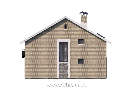 Проекты домов Альфаплан - «Ижора» - небольшой классический дом с двускатной кровлей - превью фасада №4