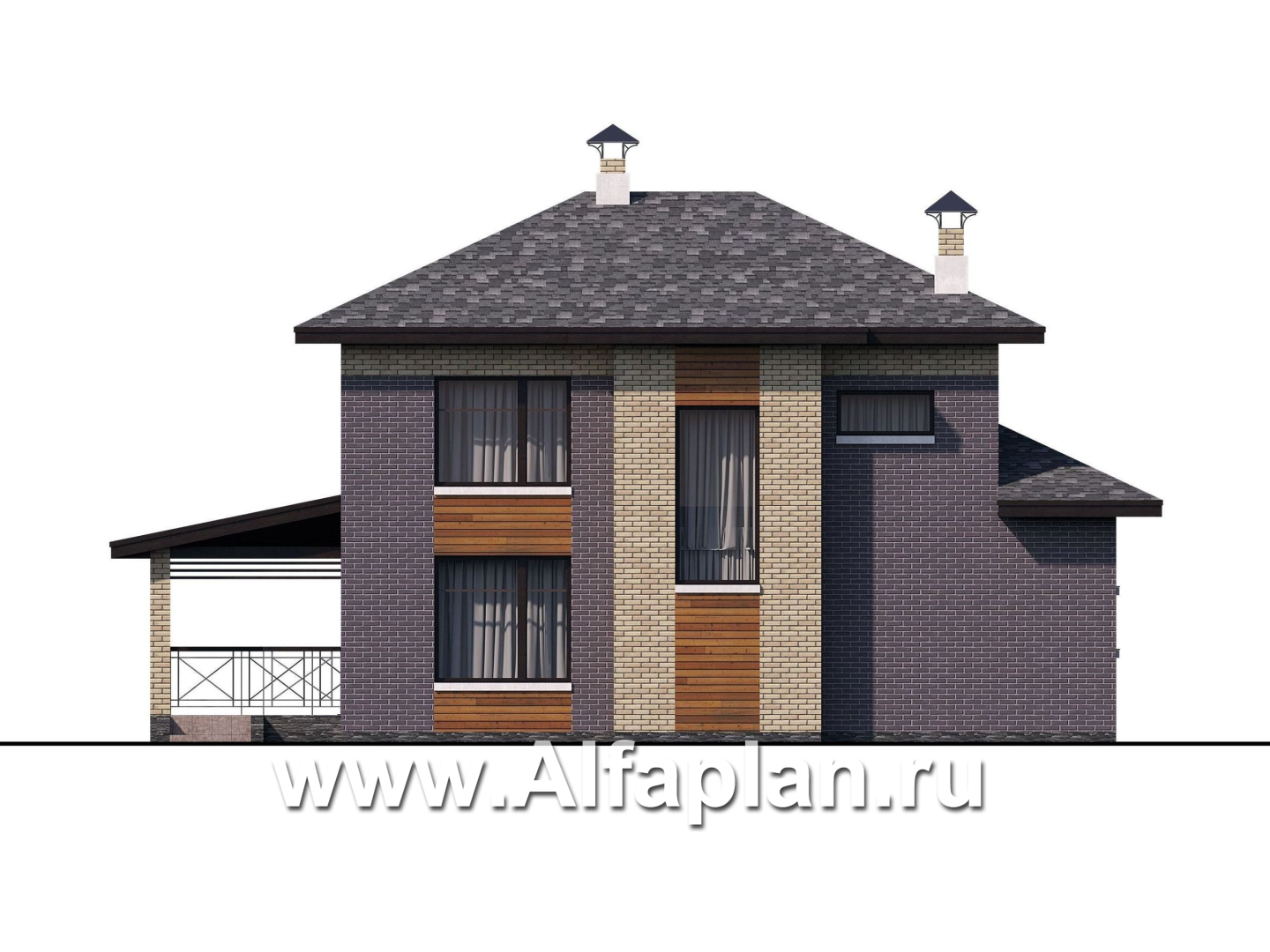 Проекты домов Альфаплан - «Стимул» - рациональный загородный дом - изображение фасада №4