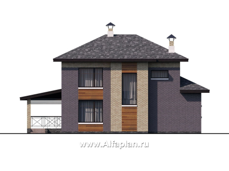 Проекты домов Альфаплан - «Стимул» - рациональный загородный дом - превью фасада №4