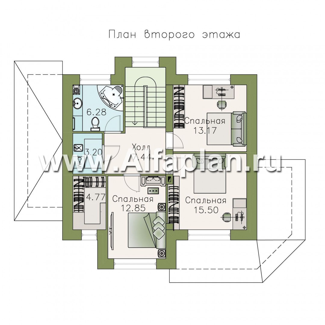 Проекты домов Альфаплан - «Стимул» - рациональный загородный дом с просторной гостиной - изображение плана проекта №2